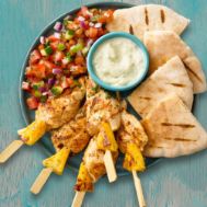 Chicken Pineapple Skewers Pita Fresh Salsa(Nandos)