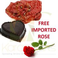FREE Rose With Cake n Chunri