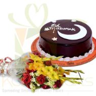 Eid Cake With Bouquet