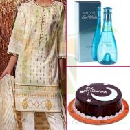 Eid Cake With Perfume and Suit