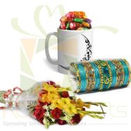 Choco Eid Mug Choori And Bouquet