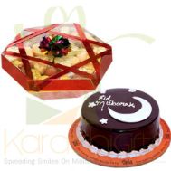 Eid Cake With Mithai Tokra