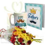 Card Mug Flowers For Fathers Day