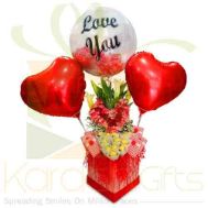 Love You (Heart Pair Floral Box)