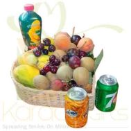 Heart Fruit Basket With Drinks