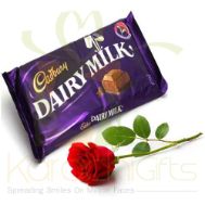 Single Rose With Cadbury 