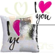 I Love You Sequin Cushion 1