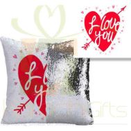 I Love You Sequin Cushion 2