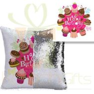 Birthday Sequin Cushion 1