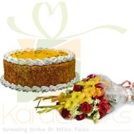 Mango Cake With Flowers