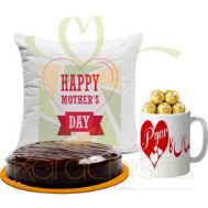 Cushion, Chocolate Mug And Cake For Mom
