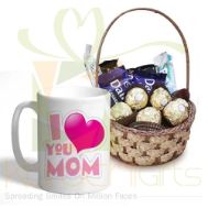 Choc Basket With Mom Day Mug