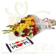 Love Choc With Bouquet For Mom