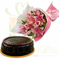 Chocolate Cake With Lilies