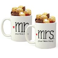 Your Name Mr and Mrs Mug Filled With Ferrero