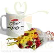 New Year Mug With Flowers