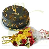New Year Cake With Flowers