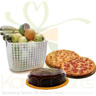 Pizza Cake And Fruits
