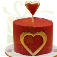 Red And Gold Heart Cake By Sachas