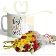 Best Sister Ever Mug With Bouquet