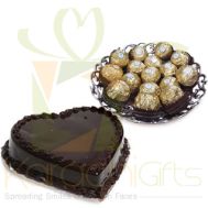 Rocher Tray With Heart Cake