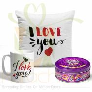 Cushion Mug And Chocolates