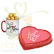 Choco Love Mug With Love Cake