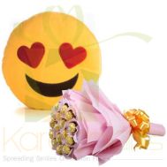 Ferrero Bouquet With Emoji Cushion