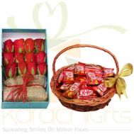 Rose Box With KitKat Basket