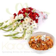 Gajar Halwa With Flowers